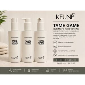 KEUNE Tame Game Ultimate Prep Cream Trio 6.8 fl oz Anti Frizz Hair